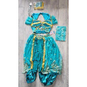(5 pc) Girls Arabian Aladdin Jasmine Princess Costume Halloween Cosplay Size XL